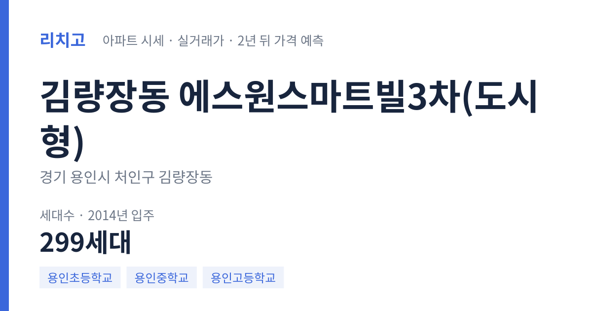 에스원스마트빌3차(도시형) 아파트 요약 카드 — 대표 평형 매매·전세 시세, 세대수, 입주 연도