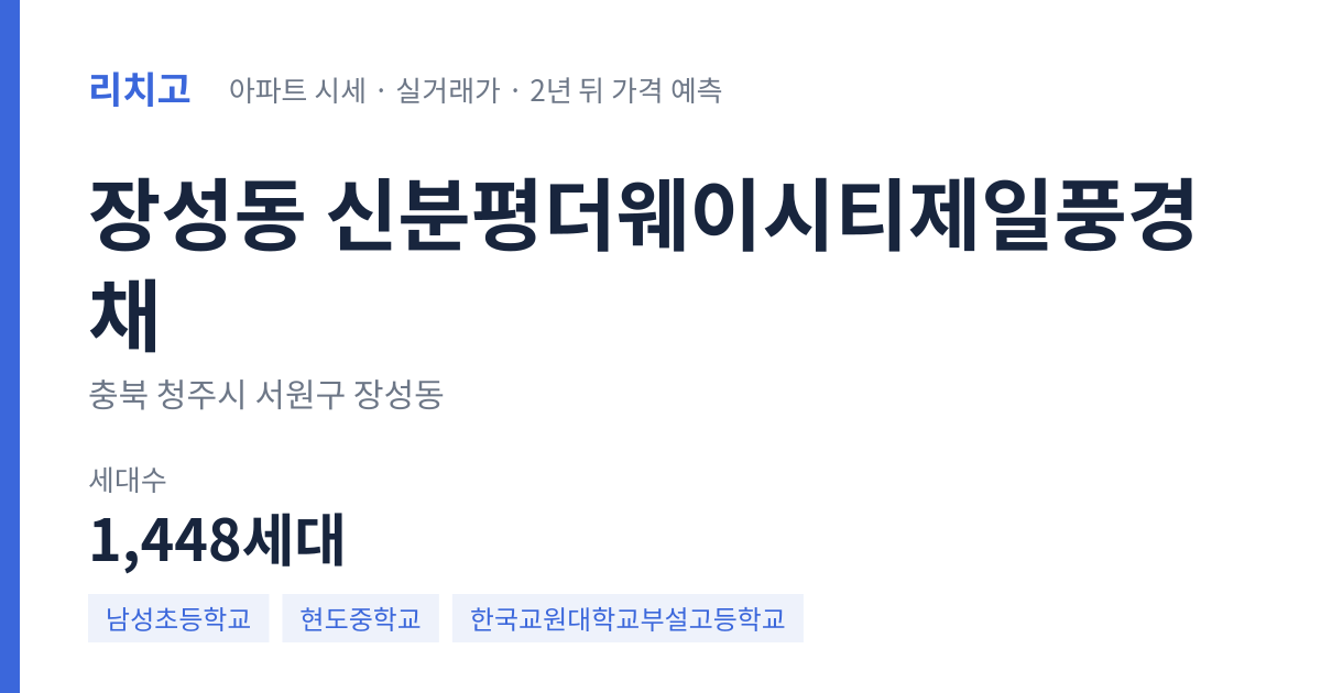 신분평더웨이시티제일풍경채 아파트 요약 카드 — 대표 평형 매매·전세 시세, 세대수, 입주 연도